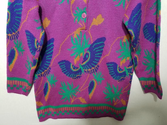 Vintage 80s Butterfly Party Sweater Dress - M - L… - image 3