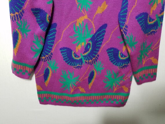 Vintage 80s Butterfly Party Sweater Dress - M - L… - image 6