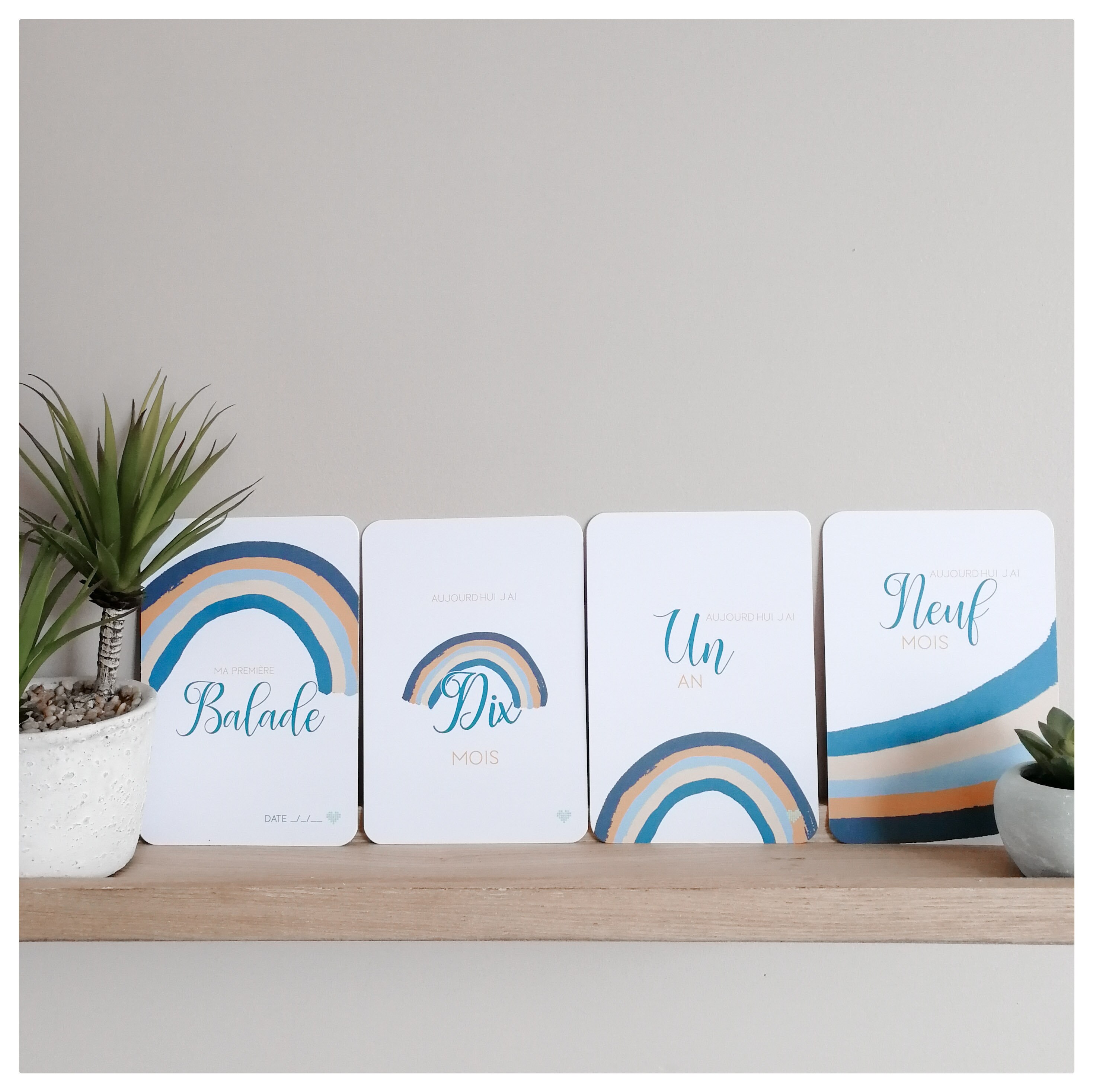 34 Cartes Etapes Bébé Collection D'Antan Rose