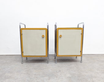 Pair of tubular steel night stands by Hynek Gottwald, 1930s