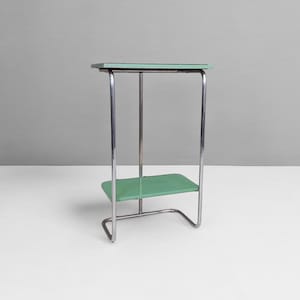 Tavolo consolle in acciaio tubolare di Robert Slezák, anni '30