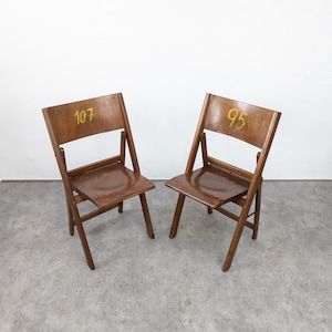 Pair of vintage Thonet folding cinema chairs for, 1930s