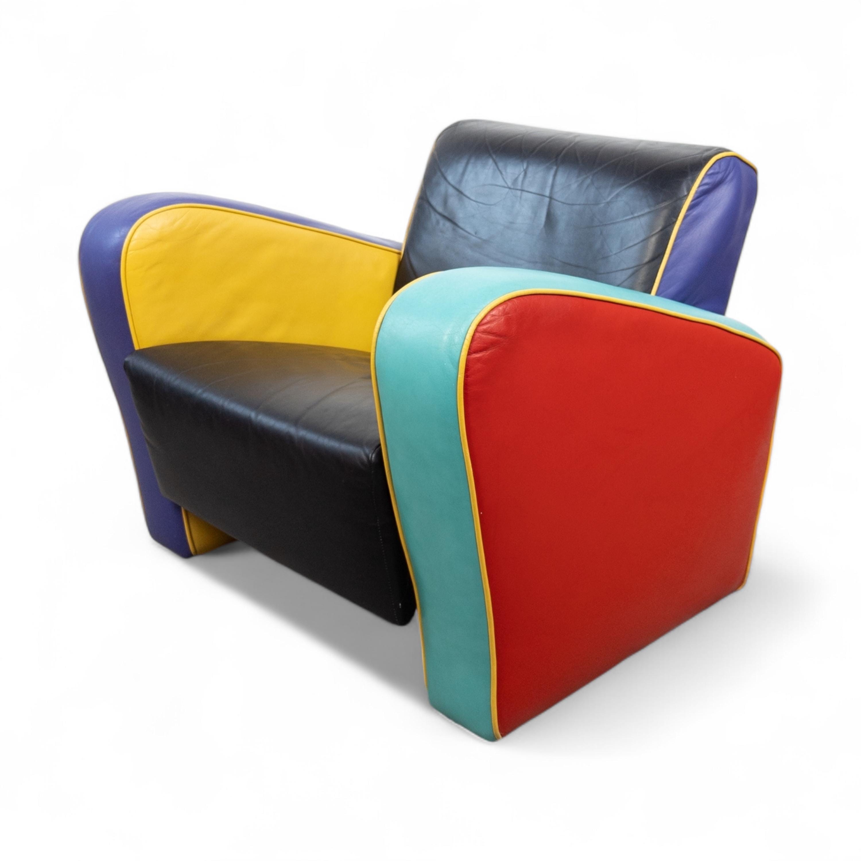 椅子 vintage 90's Postmodern Chair 1990s Postmodern Multi Composed Clam Shell Barrel Chair