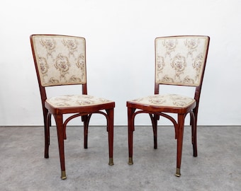 Paire de chaises n° 719 en bois courbé par Gustav Siegel pour J&J Kohn