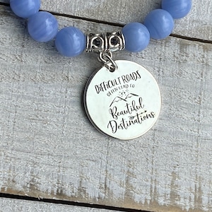 Charm bracelet, encouraging word bracelet, inspirational jewelry, encouraging jewelry, lace agate jewelry, howlite, lace agate bracelet