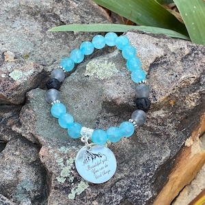 Beautiful girl you can do hard things,  Blue Jade, jade bracelet, diffuser bracelet, lava stone bracelet, diffuser jewelry, encouraging