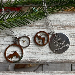 Mustard seed jewelry, mustard seed necklace, faith can move mountains, mountain jewelry, faith jewelry, mountain necklace, encouraging