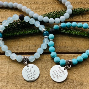 No mires atrás no vas por ese camino pulsera de encanto, pulsera difusora, pulsera inspiradora, pulsera alentadora, aromaterapia