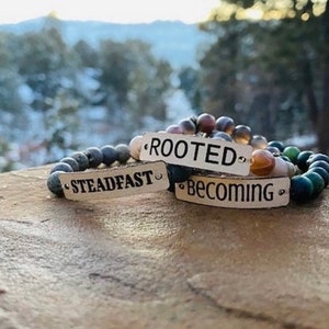 Word of the year bracelet, intention bracelet, word or the year, word of the year jewelry, intention jewelry, 2025 word of the year