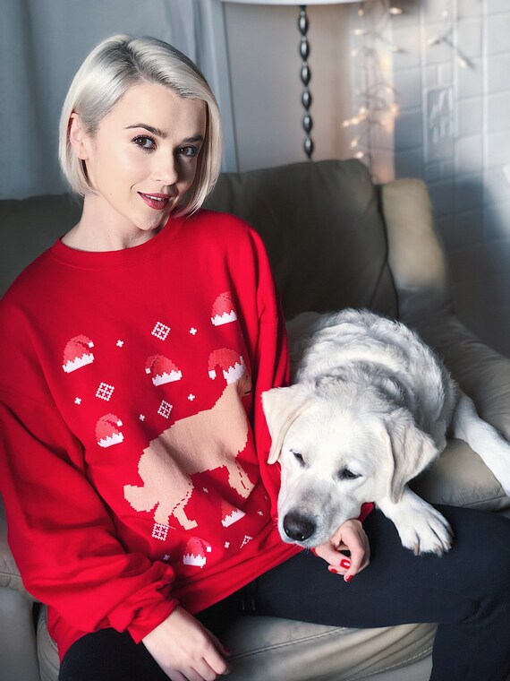 golden retriever ugly christmas sweater