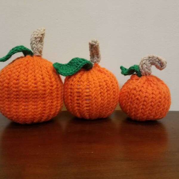 3 Knifty knitter pumpkins