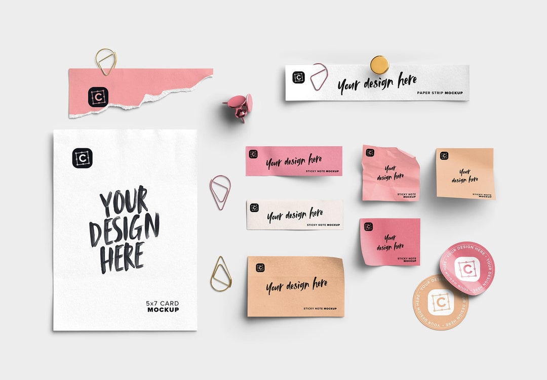 Clips and Paper Desk Elements, Digital Planner Desk Accessories Etsy