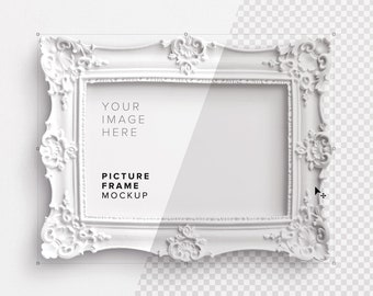 Floral Picture Frame Mockup: Modern PSD Template (6000x4000 px)