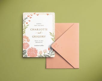 Modern 5x7in Invitation Mockup with Rounded Corners, Open Envelope, Editable Foil and Print Effects, Perfect for Wedding Suites