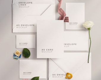 Wedding Suite Mockup: A5 Card, Invitation Design (PSDT Digital Download)