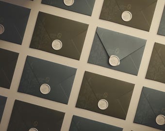 Luxury Stationery Wax Seal Mockup, Envelope Layout for Branding, High-Resolution Logo Design Presentation, Editable Color for Adobe