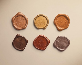 Metallic Wax Seal Logo Mockup, Vintage Stationery PSD