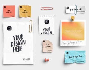 Saffron Digital Planner Accessories, Desk Flatlay Styled Props, Editable Paper Textures, Aesthetic Sticky Note Mockups, Photo Note Card Pack