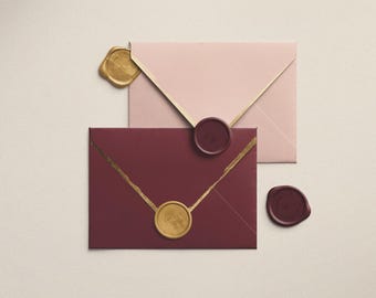 High-Resolution Envelope & Wax Seal Mockup - Editable Colors, Perfect for Branding, Logos, Invitations Design, Stationery Presentation