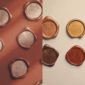 Luxury Metallic Wax Seal Mockup Set - High Resolution, Editable Colors, Shadows & Lighting for Logo, Monogram, Emblem Design - Adobe,