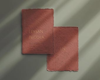 Handmade Paper Mockup Set: Deckle Edge Card, 5x7 Invitation (PSD, Procreate, Affinity)