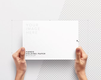 Holding Hands Paper Mockup: Customizable PSD Template (Digital Download)