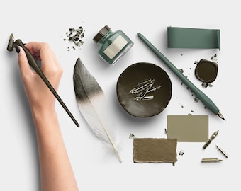 Dark Academia PNG Pack, Gothic Stationery Props, Vintage Mockup