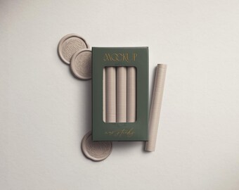 Wax Seal & Sticks Mockup, PSD, Editable Colors
