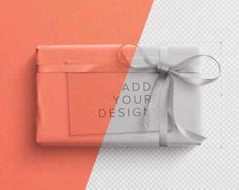 Gift Box Mockup: PSD Template with Ribbon (Digital Download)