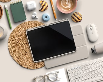 Desk Scene Creator with iPad Mockup