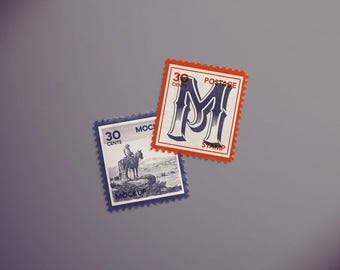 Vintage Square Postage Stamp Mockup, High-Resolution PSD, Editable Design for Wedding Invitations, Logo Branding, Envelope Presentations