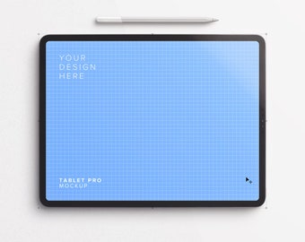 12.9" iPad Pro Mockup: Professional Tablet PSD Template (6000x4000 px)