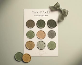 High-Resolution Wax Seal Collection Card Mockup - Customizable Seal Colorways, Perfect for Branding Designers, Product Photographers