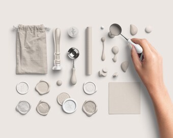 Ivory Sealing Wax PNG Pack, Cream Wax Seal Set, Elegant Wedding Overlays, Minimalist Wax Assets, Neutral Stamp Elements