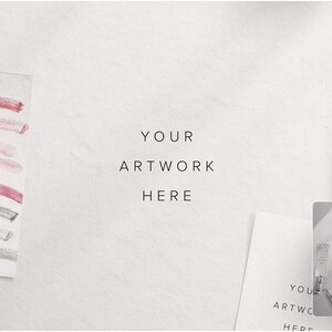 Watercolor Paint Scene Mockup with Brush and Paint