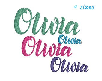 Olivia Girl's Name Machine Embroidery Design Names Personalized Embroidery Font Olivia Embroidery Design Woman Girl Name Pattern