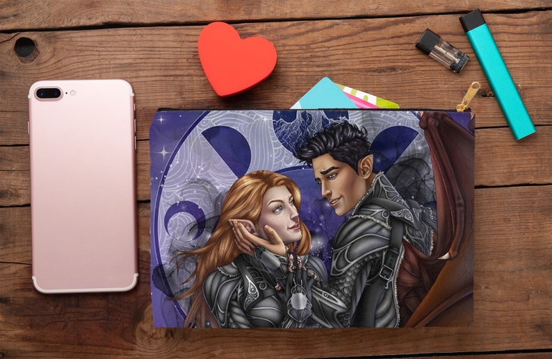 Illyrian Feysand ACOWAR Feyre Darling: Zippered Accessory Pouches Night Court Rhysand ACOMAF Bookish ACOTAR 2 Sizes Rhys Feyre