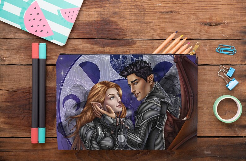 Illyrian Feysand ACOWAR Feyre Darling: Zippered Accessory Pouches Night Court Rhysand ACOMAF Bookish ACOTAR 2 Sizes Rhys Feyre