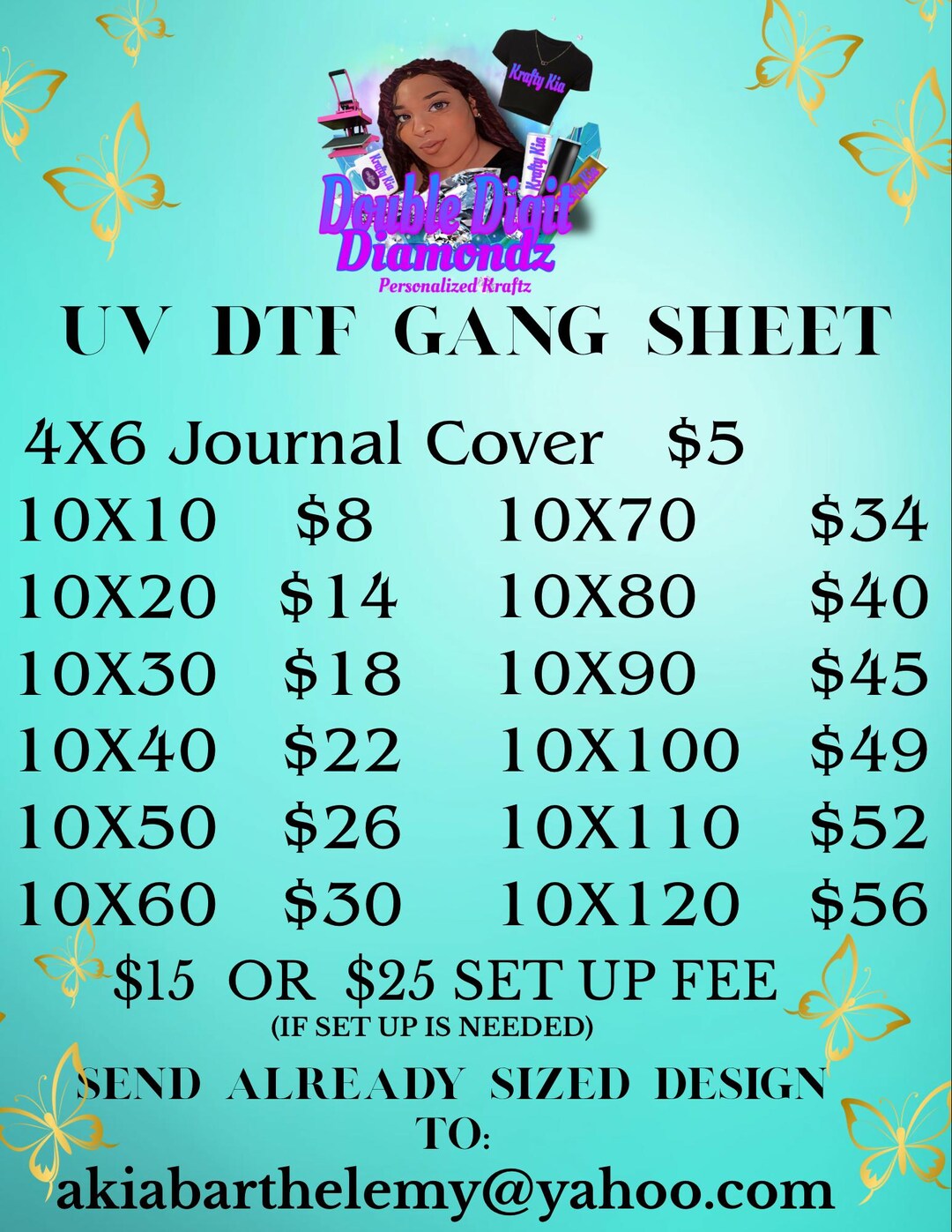 Custom UV DTF Gang Sheet Transfers, Your Image Decals, Hard Surface ...