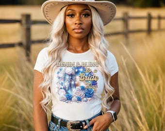 Denim and Bling Bride and Bridesmaids boots on the ground