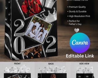 Plantilla para bolsa de regalo del Día del Padre, diseño editable en Canva (descarga digital)