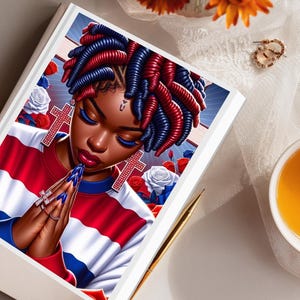 Bundle Prayer Journal Cover PNG Design, Printable Planner Cover Notebook Cover, Digital Instant Download Black Woman Journal Silly face