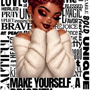 UV DTF Transfers Self Love,confident Motivational Women, Comfy Cozy Woman journal transfers, cup transfers, mug transfers, decals