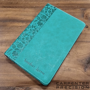 Personalized CSB Large Print Personal Size Reference Bible | Teal LeatherTouch, Red Letter - Custom Laser Engraving
