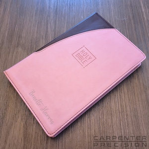 Personalized NIV Bible: Pink Leathersoft Cover, Custom Laser Engraving