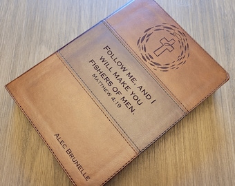 Personalized KJV Holman Study Bible | Saddle Brown LeatherTouch, Red Letter - Custom Laser Engraving