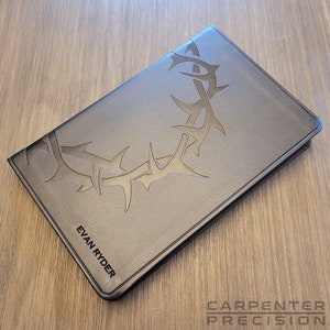 Personalized ESV Premium Gift Bible | TruTone, Charcoal, Crown Design - Custom Laser Engraving