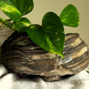 Doniczka bonsai Raku Pottery, ręcznie robiona, niebiesko-czarna i tęczowa ceramika OOAK Ceramic Flower Pot sukulent kaktus bonsaiishale