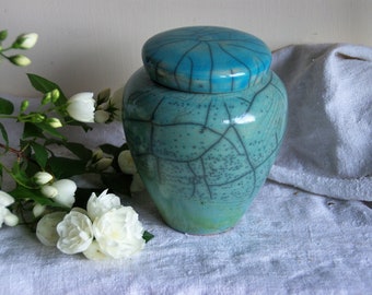 Medium Cremation Urn for human or pets Raku ceramics memorial urns human ahses keepsake urns unique ceramics OOAK wabi sabi