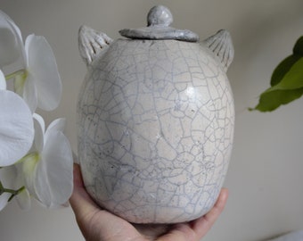 Medium Cremation Urn for human or pets Raku ceramics memorial urns human ahses keepsake urns unique ceramics OOAK wabi sabi